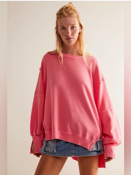 We The Free Sweaters - Free People We The Free Camden Sweatshirt Pullover - Camellia Pink